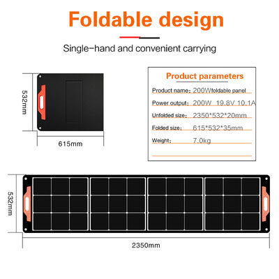 Monokristalline tragbare Solarzellen Solarmodule 200W für Camping im Freien