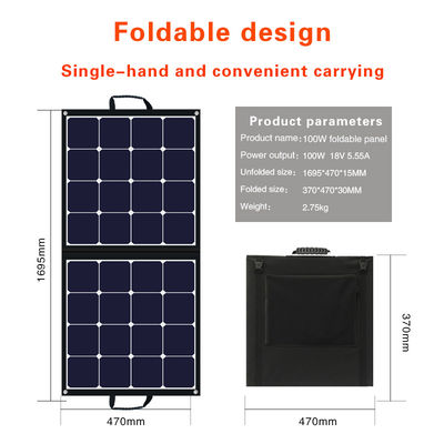 Outdoor-Portable Solarmodul 24V 100w Klapp-Solarpanel für die Reise