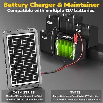 10W 12V Solarbatterie Trickle-Ladegerät Batteriebetreiber Marine