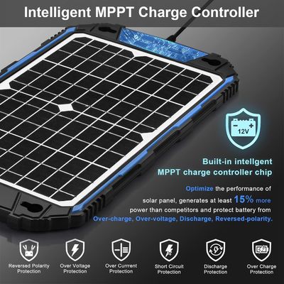 12W 12V-Solarpanel-Trickle-Ladegerät Solarbetrieb Batterie-Maintainer MPPT