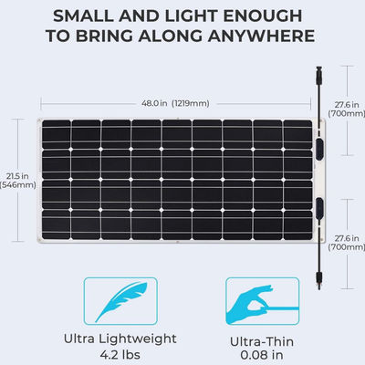 Marine RV Dünne 100w Flexible Solarzelle IP68 Wasserdicht ODM