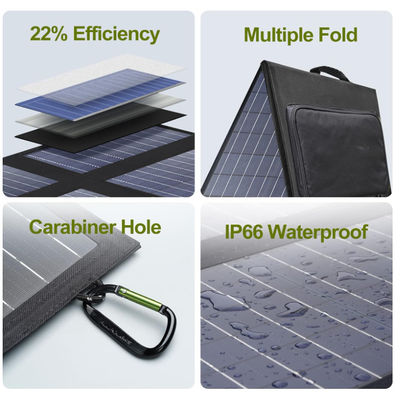 IP67 Wasserdichtes Portables Solarpanel Klappladeladegerät 60W Für Laptop-Handys