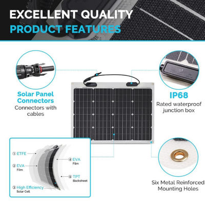 Semi-flexible Monocrystalline Flexible Solar Panel 12 Volt für Marine RV Wohnmobil 4wd