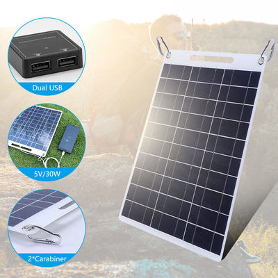 Portable Solar Panel Polykristallines Silizium Klappstoff Wandern Solarmodul 30W