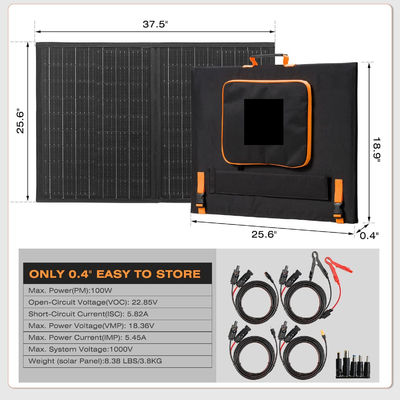 100W Off-Grid Klappbare Solar-Ladegerät Portable Solar-Panel-Kit für Camping