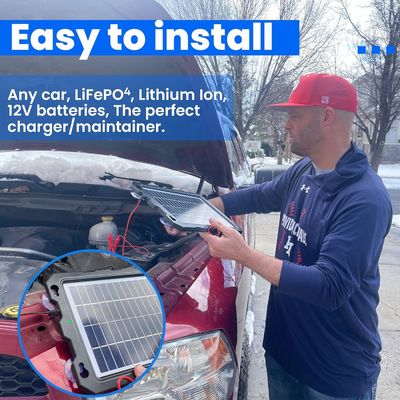 7.5W Portable RV Solar Battery Charger Solar Car Battery Maintainer 12V