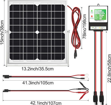 20W 12V Solarpanel Batterie Ladegerät Trickle Maintainer für Motorrad Automotive