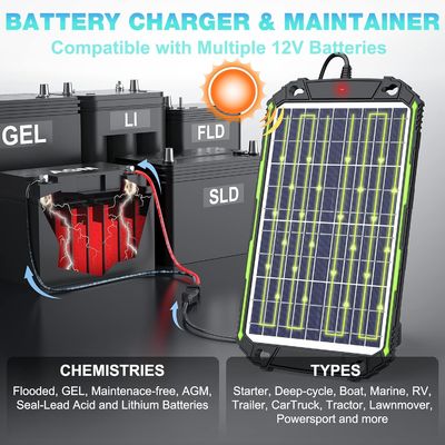 10W 12V wasserdichtes Solarbatterie-Ladegerät