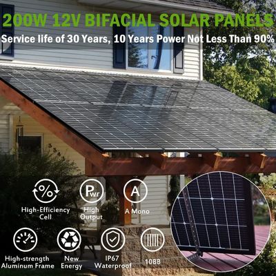 200W Solarmonokristalline PV-Panels Modul 12V 10BB für Wohnmobile