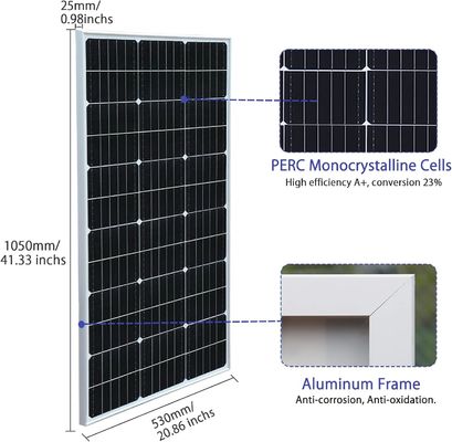200 Watt 24V starres Solarpanel Monokristallines Modul abgeschaltet