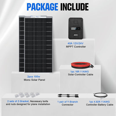 Monokristalline Solaranlagen-Kit MPPT abgeschaltet 400 Watt 12V