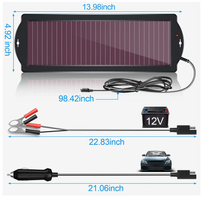 Portable Trickle Solar Charger Power Bank 1,8W 12V wasserdichtes Solarladen