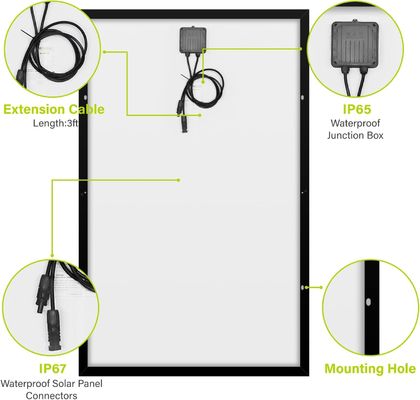 250W 15V Monokristalline Sloar Panel PV Modul abgeschaltet Leichtgewicht