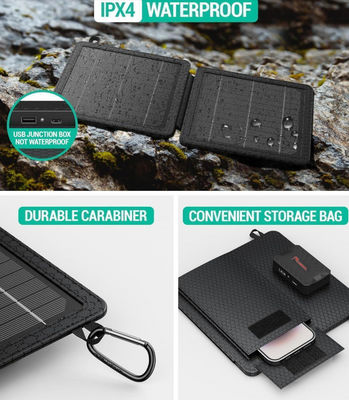 10W Portable Solar Charger Bank für Camping 5V 2A Wasserdicht IPX4