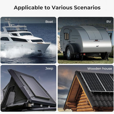 Schwarze ETFE 100 Watt flexible monokristalline Solarzelle Solarzelle für Yacht, Camper, RV, 4WD