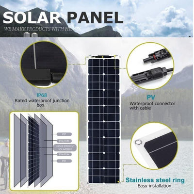 300W Monocrystalline USB-Solar-Panel-Kit für Wohnmobil 50A 12-24V