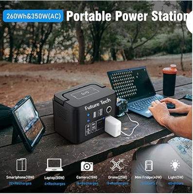 FTB70000 Power Bank mit 350 Watt Solargenerator, 60 Watt Solarpanel und 10 Watt USB LED Lichtsatz