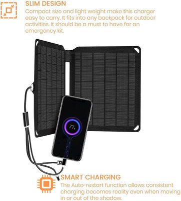Portable monokristalline Solarzellen Notfall-ETFE-Solarplattenladegeräte 10W 5V