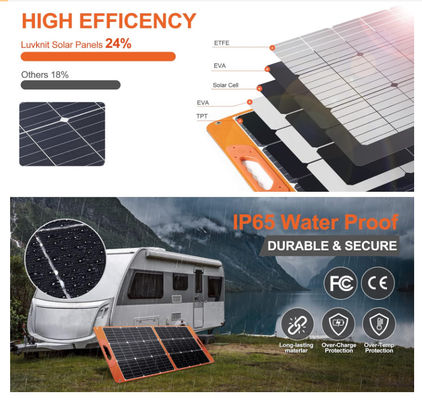 100 Watt Klappsolardecke Tragbare Solarzellen für den Außenbereich