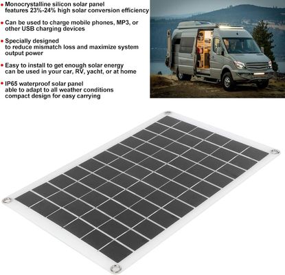 Leichtes tragbares Solarpanel Monokristalline Zelle 100W 12/24V USB-Ausgang