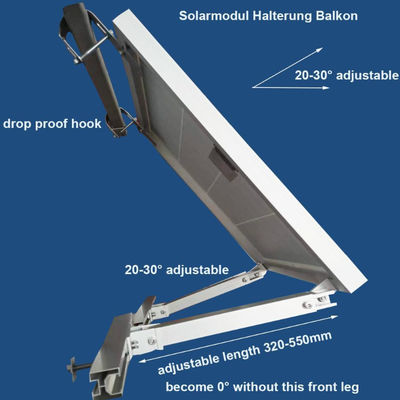 Verstellbare Neigung Solarpaneel Zubehör Montage Halterungen Edelstahl