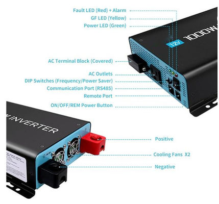 FTB1000 Off-Grid Solar Inverter MPPT für Off-Grid Solarsystem mit schwarz