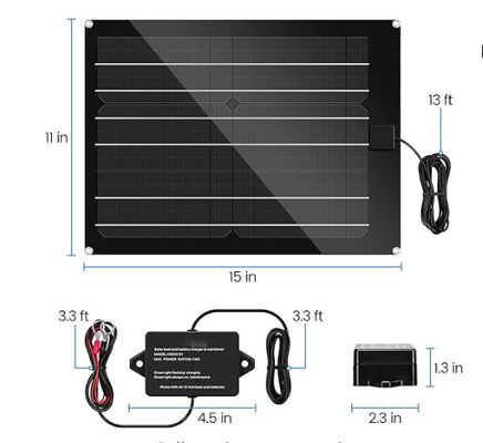 FTBM15 Solaranlagen-Kit Eingebaut MPPT-Ladegerät Wasserdicht mit schwarz