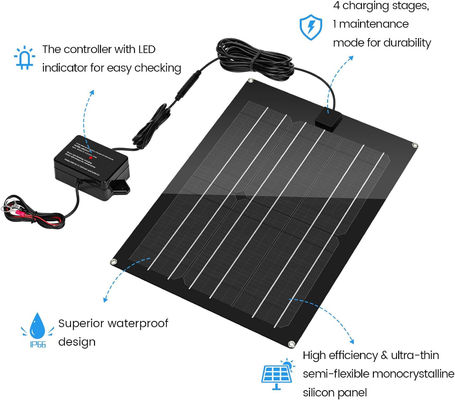 Trickle Solar Car Battery Maintainer Ladegerät für Wohnmobil 15W 12V