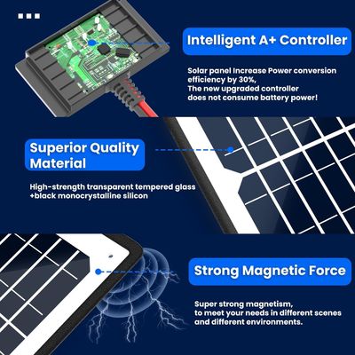 10W 12V Magnetische Solarbatterie Ladegerät Trickle Maintainer Wasserdicht für Boot