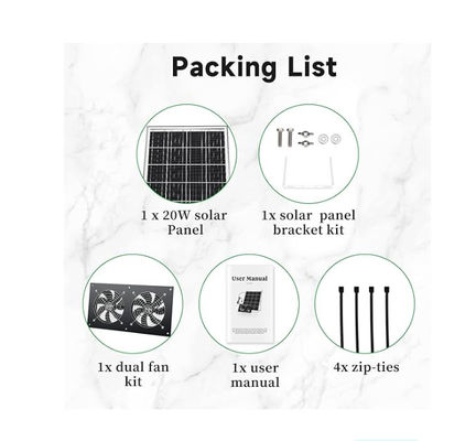 FTB20 Outdoor Solar Panel Kit mit Auspuffventilator für Hühnerstube IP65 wasserdicht