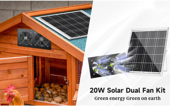 FTB20 Outdoor Solar Panel Kit mit Auspuffventilator für Hühnerstube IP65 wasserdicht