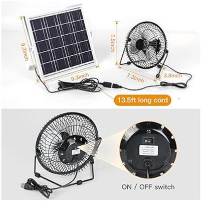 FTB10 Sonnenkollektor Auspuffventilator 6 Zoll Solarventilator Hochluftstrom 2000 RPM 36dB