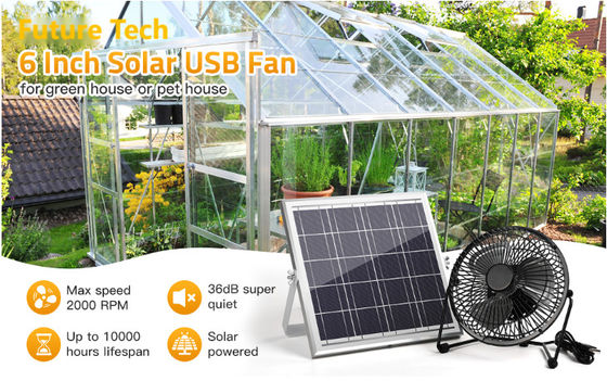 FTB10 Sonnenkollektor Auspuffventilator 6 Zoll Solarventilator Hochluftstrom 2000 RPM 36dB