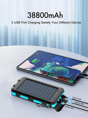 38800mAh Solarstrom USB-Strombank Wasserdicht für Camping im Freien