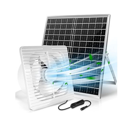 Weißes monochristallines Mini-Solarpanel-Kit Bürstenloser Ventilator 30W 8&quot;