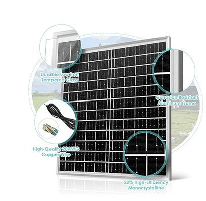 Weißes monochristallines Mini-Solarpanel-Kit Bürstenloser Ventilator 30W 8&quot;