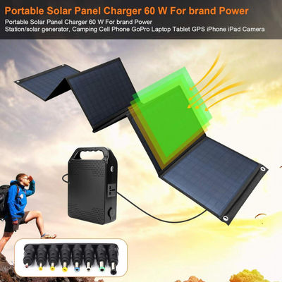High Efficiency Foldable Solar Panel 60W mit 5V USB für Camping, Mobiltelefon