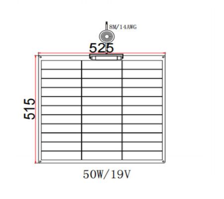 FT50W Flexible Solar Panel 50W 12V Monokristalline mit ETFE-Oberfläche für den Außenbereich
